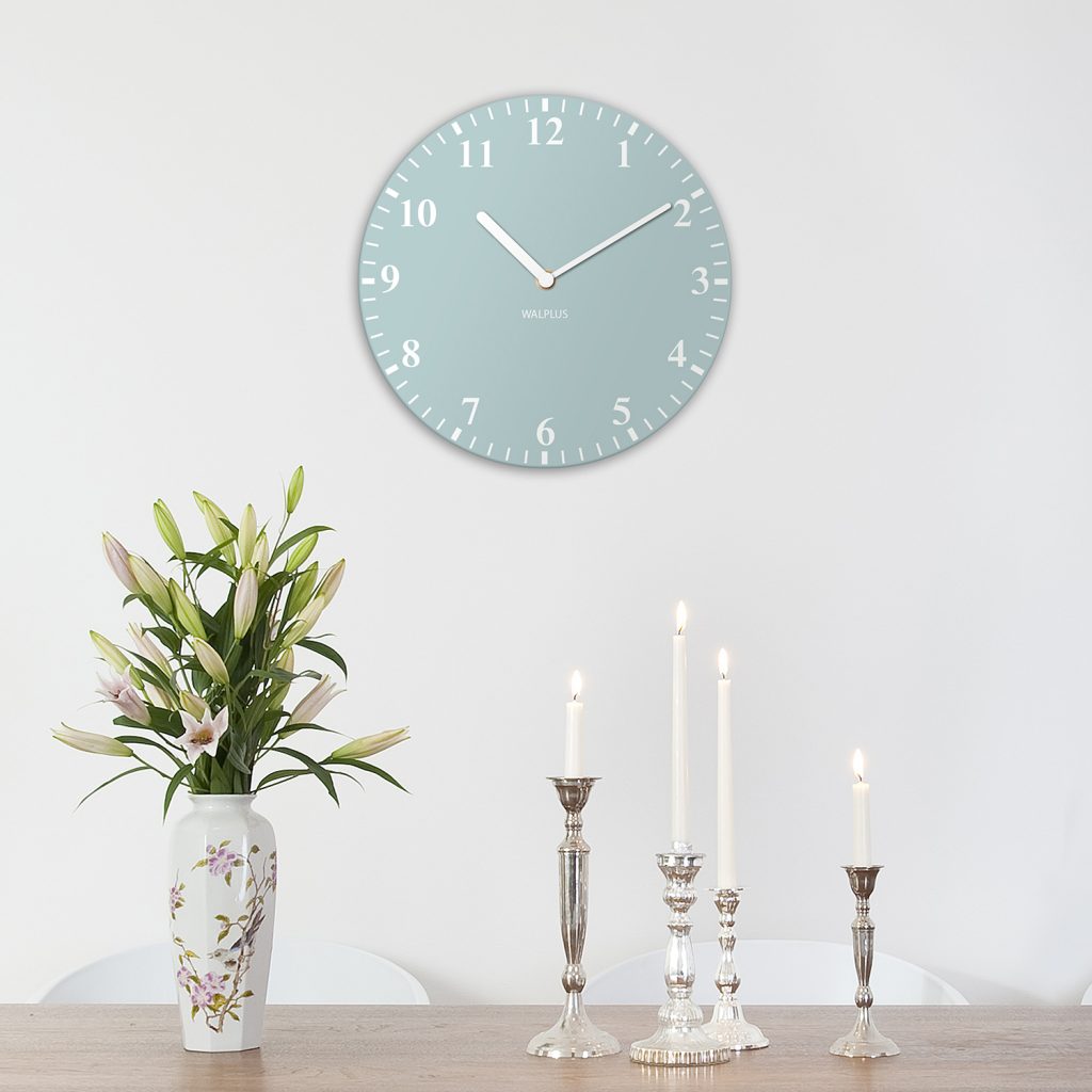 Duck Egg Blue Solid Colour Classic Wall Clock Sales Decor