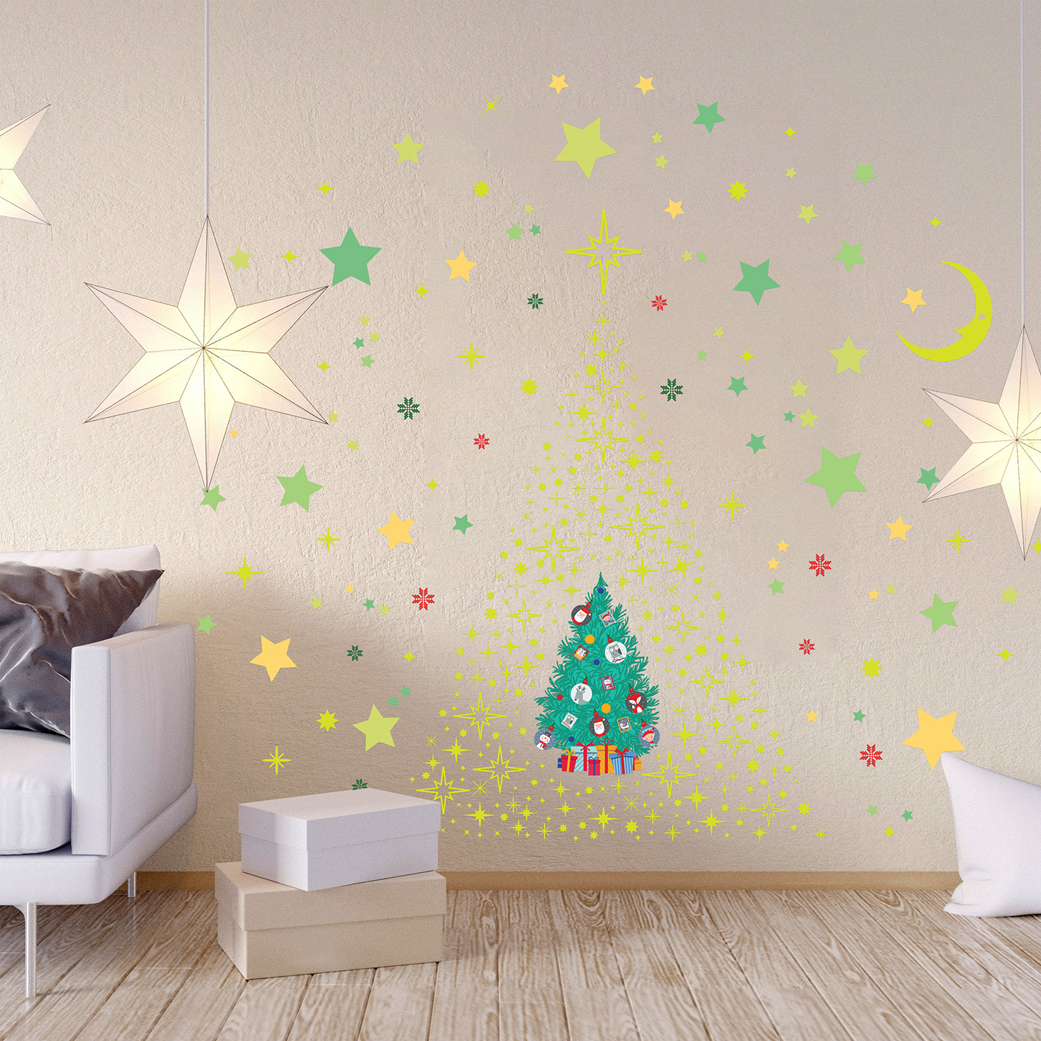 Christmas Friend Tree With Glow Stars And Moon – Sales Decor
