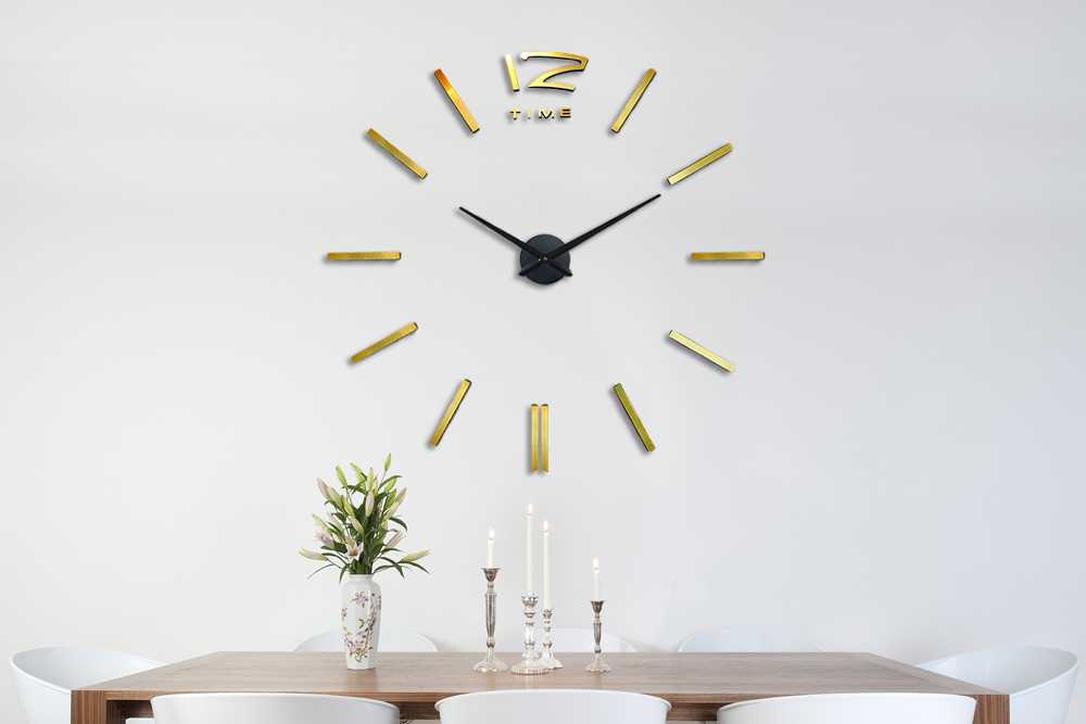 Black and Gold Peel and Stick Clock