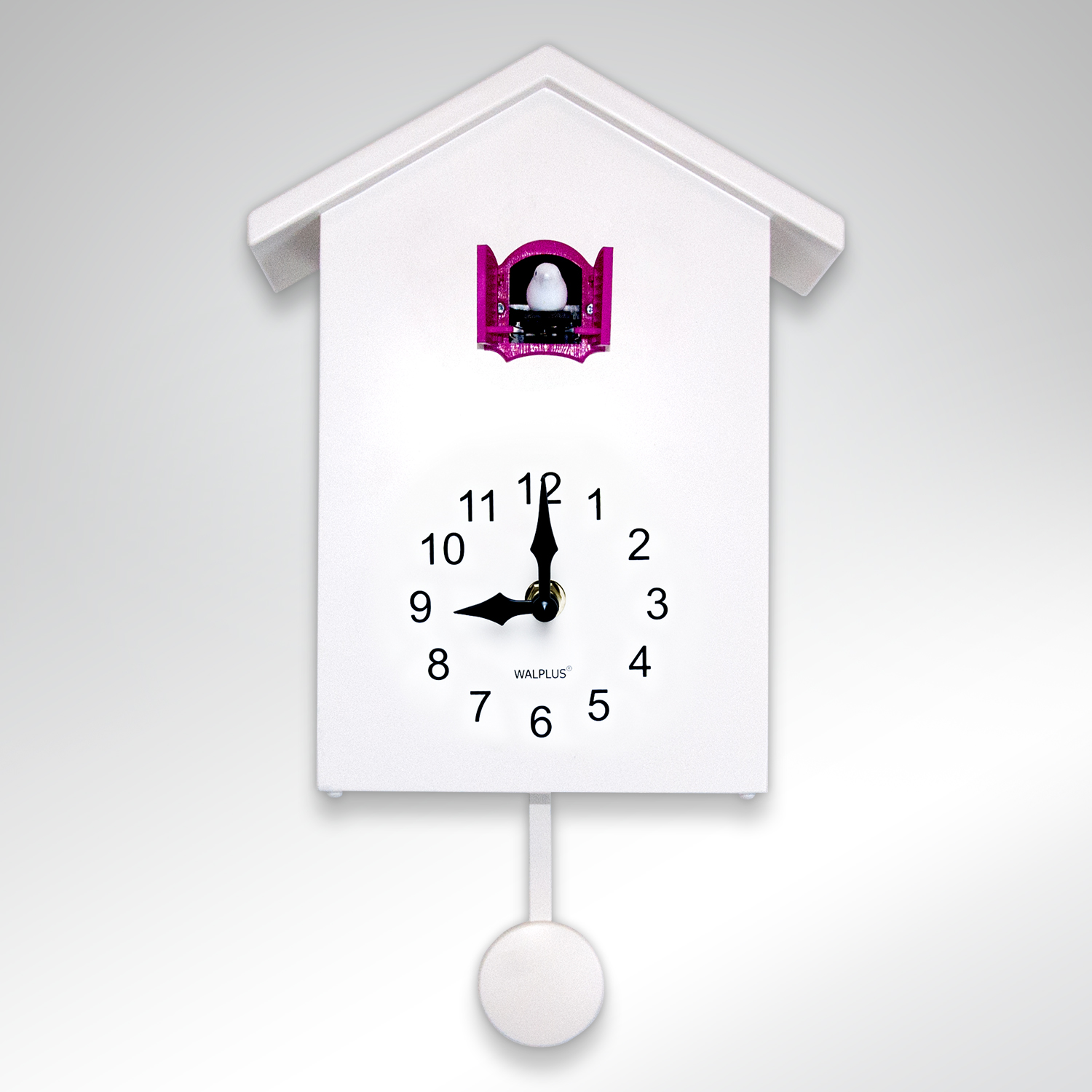thumbnail image 2 of Walplus White Vintage Cuckoo Clock With Bird Pendulum - Quartz Battery Powered - 2-Year Warranty WC2054 2 of 5
