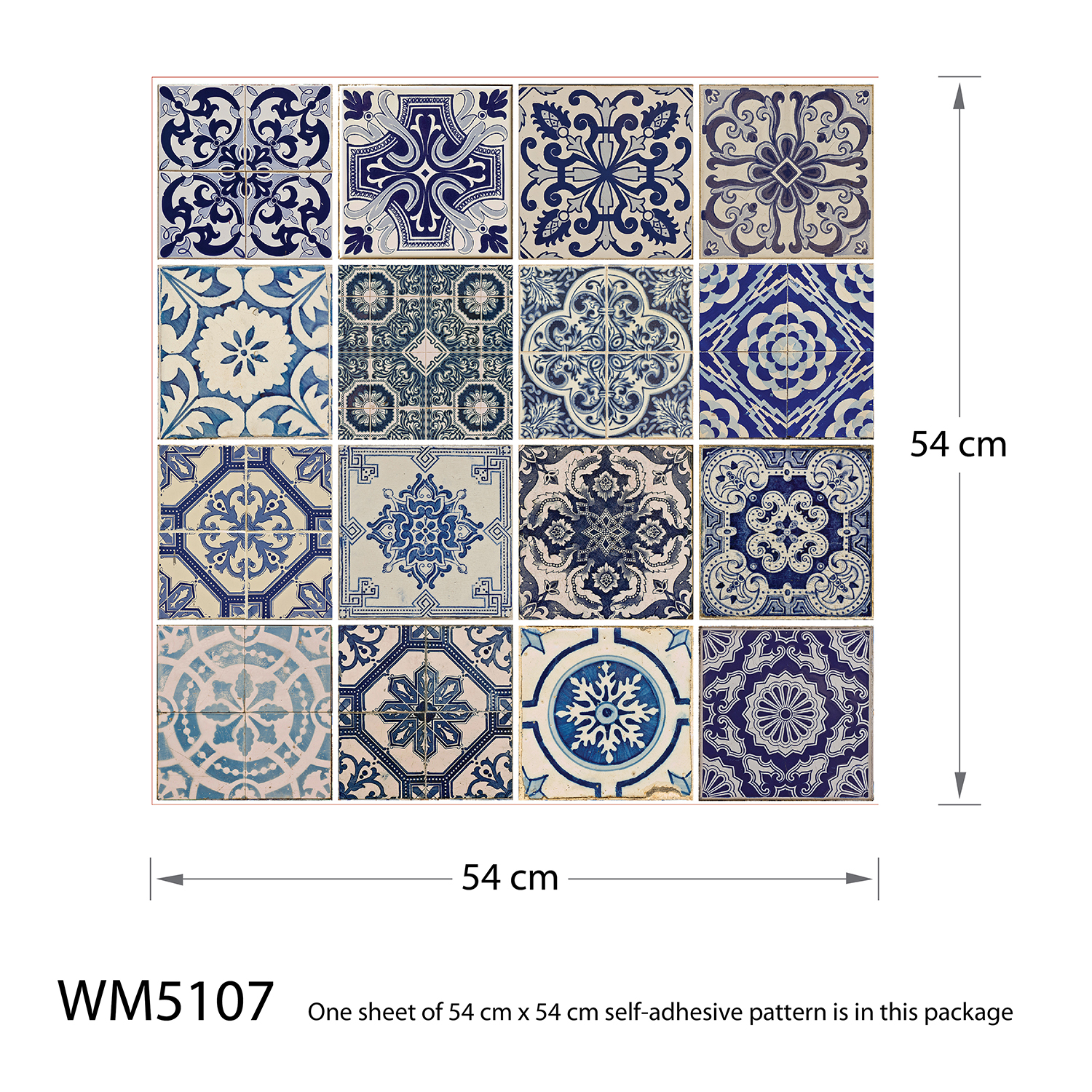 Self-adhesive Mediterranean Mosaic Tiles Walplus Furniture Wrap for LACK Table 