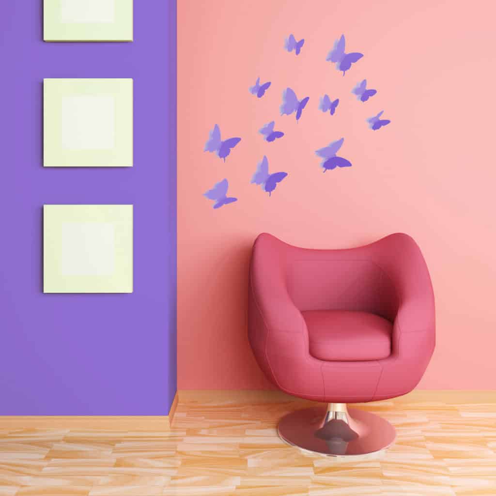 Purple 3D Butterflies Sales Decor